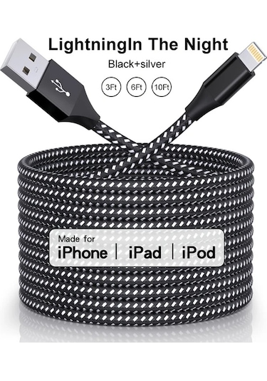 Willowhaven Laıhonen 3m 10ft Uzun Şarj Kablosu Nylon İphone Uyumlu 14 13 12 11 Xr Xs X 8 7