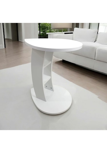 Yağmur Yan Sehpa-beyaz Beyaz