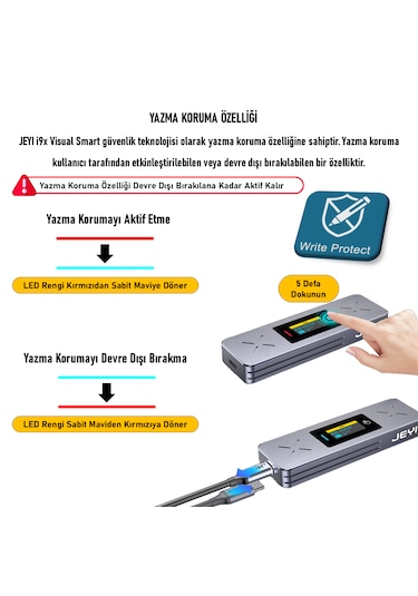 Jeyı İ9x Visual Smart Usb 3.2 Gen2 Ssd Muhafaza Kutusu