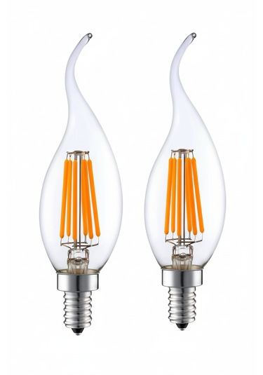 Rustik Kıvrık 4w E14 Led Ampul 400lm 2li Paket