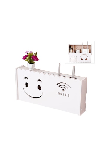 Sones Soket Yönlendirici Saklama Kutusu Set Üstü Kutu Dekorasyon Tv Dolabı Oturma Odası Bağlantı Kutusu, Boyut: 40,5x20,5x9,5 Cm Panjur