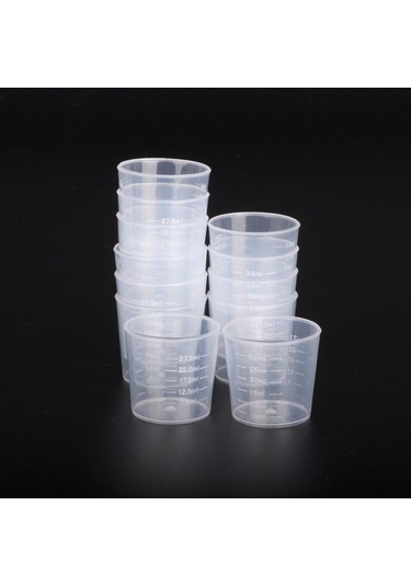 20 Adet 30 Ml Plastik Mezun Ölçüm Kabı Sıvı Konteyner Epoksi Yapma Aracı