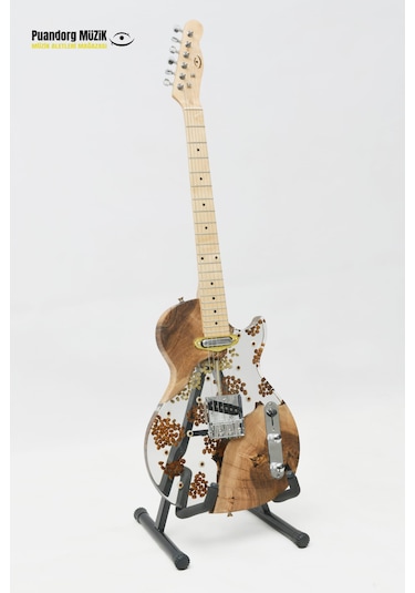 Elektro Gitar Custom Epoksi & Yıllanmış Ağaç Kişiye Özel Butterscotch Blonde