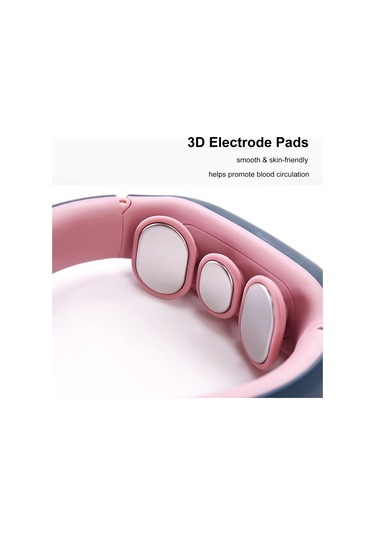 Xindoker Üç Başlı Akıllı Boyun Masaj Cihazı - Elektrikli Şok Dalgalı Isıtmalı Abs+silikon Boyun Bakıcısı Mavi Şarjlı Mavi