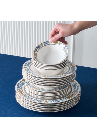 Karaca Forever Bone Vase 24 Parça 6 Kişilik Yemek Takımı Renkli