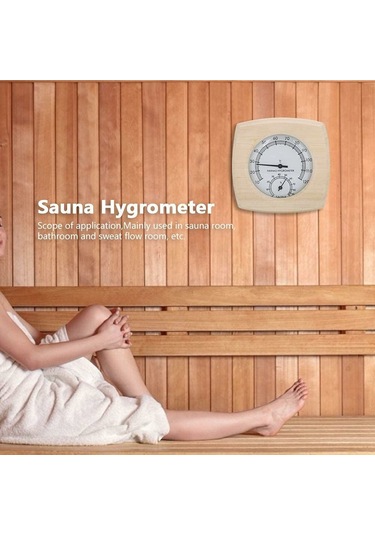 Geeroyoo Ahşap Sauna Termometre Ve Higrometre, İç Mekan Sıcaklık Ve Nem Ölçer, 10 C-120 C Geniş Ölçüm Aralığı İle Kullanışlı Ve Dayanıklı