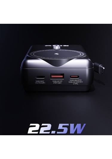 Lenyes Px274d Pd 22.5w Standlı M-safe Şarj Özellikli Wireless Powerbank 15w 20000mah Siyah Siyah