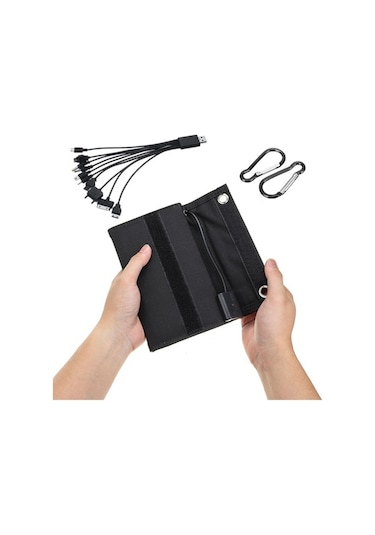 Pazly Monokristal Katlanabilir Güneş Paneli, Kablo İle Şarj Edilir, 70w, Ip65, Cep Telefonu, Tablet, Camp, Hiking, 650x185mm