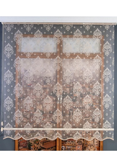 Çift Mekanizmalı Tül Stor Perde Kahverengi Kahverengi