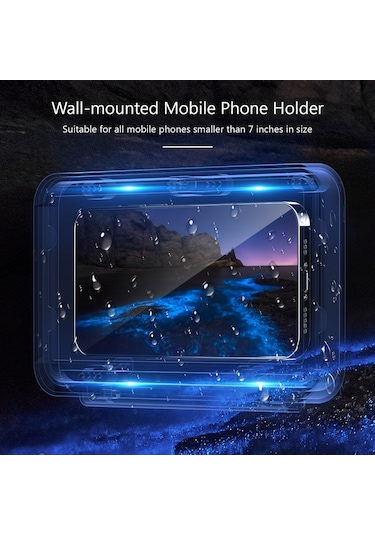 Reedark Duşta Kullanım İçin Su Geçirmez, Dokunmatik Ekranlı Duvara Monte Telefon Tutucu - 360 Derece Dönebilir Mavi