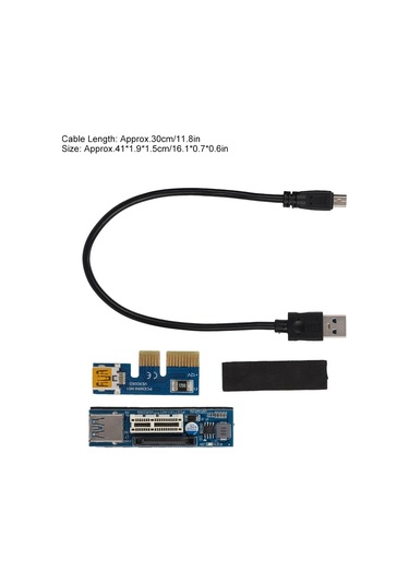 Fosenze Pcı-e X1 Uzantı Kablosu Siyah - Anakart Arayüzünü Korumak, Madencilik Cihazlarına Bağlanmak İçin 30cm Uzunlukta Dayanıklı Malzeme