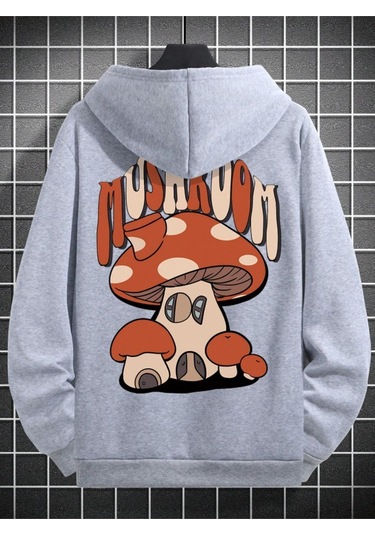 Altamira Unisex Mushroom Baskı Kapüşonlu Sweatshirt 001