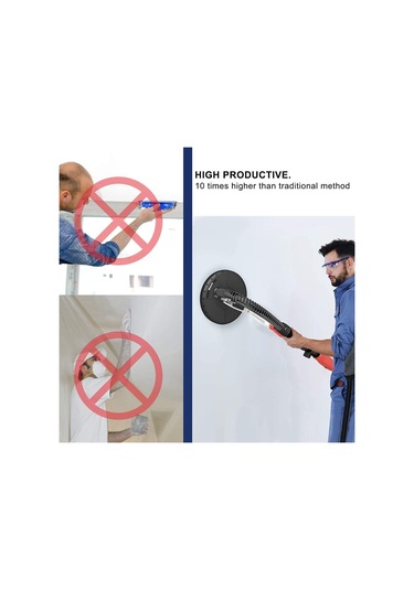 Skycity Duvar Zımparalama Makinesi İçin 9 İnç 10 Delikli 225mm Floklu Zımpara Diski Seti - P60/p80/p120/p150/p240/p320 Tanelekleri 30 Adet