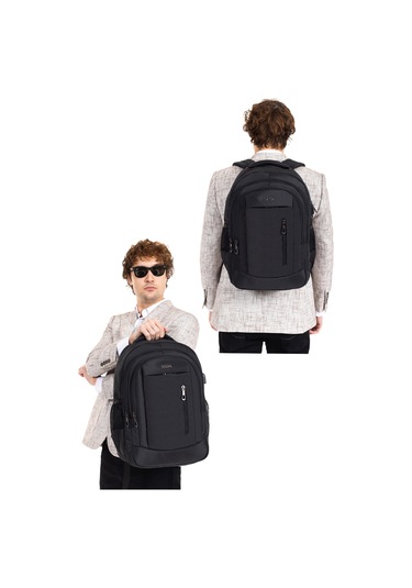 Dada 05 Siyah Laptop Sırt Çantası 14-15,6 İnç Usb Aparat Ortopedik Sırt Darbe Emici Koruma