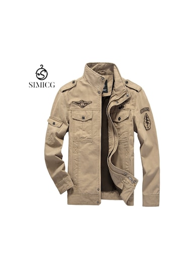 Erkek Askeri Pamuklu Ceket Haki