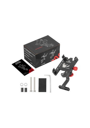 Promend Sjj-297b Gidon Standı Modeli Bisiklet Telefon Tutucu Evrensel Alüminyum Alaşımlı Elektrikli Bisiklet Dağı Siyah