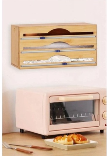 Bambu 3 Bölmeli Folyo Kesme Standı -