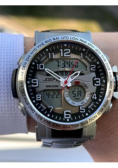 Joe-kj02 Joefox Digital&analog Kronmetre+takvim+alarm+aydınlatma Erkek Kol Saati