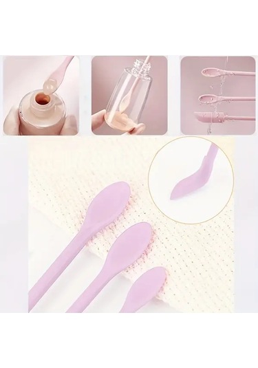 Willowhaven 3'lü Mor Mini Spatula Seti - Krem Ve Losyon Sıyırıcı, Dar Şişe Aparatı