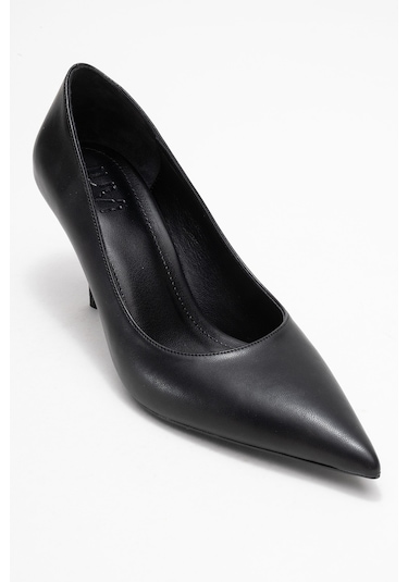 Marcus Siyah Cilt Kadın Topuklu Ayakkabı Siyah Cilt