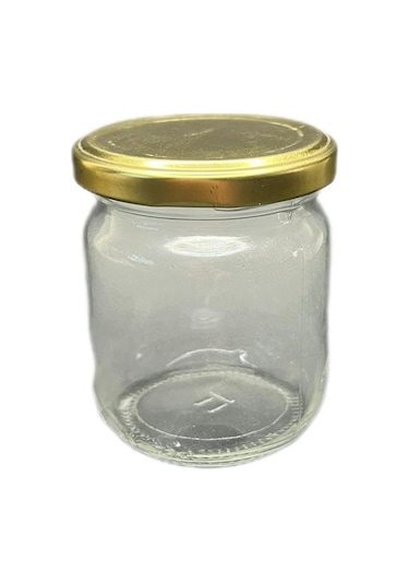210ml Şeffaf Cam Konserve Kavanozu Gold Kapaklı, 24 Adet, Cam Kavanoz, Konserve Kavanozu, Reçel Kavanozu, Bal Kavanozu, Saklama Kavanozu Şeffaf