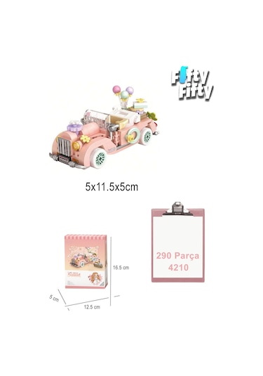 Loz Mini Block Serisi/ Pembe Araba -lz4210 290 Parça Oyuncak Yapım Seti