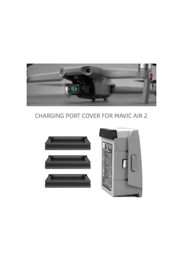 Dji Mavic Air 2 Pil Şarj Portu Koruyucu Silikon Tapa 3 Lü Set