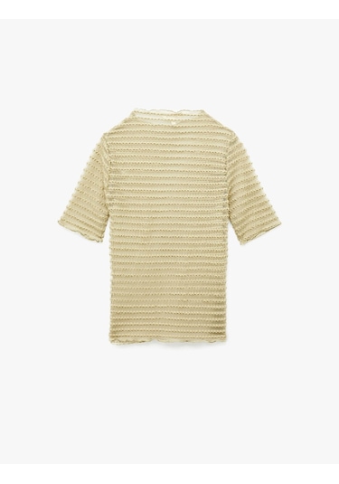 Koton Yarı Transparan Sarı Kadın T-shirt 6sak50009ek Sarı