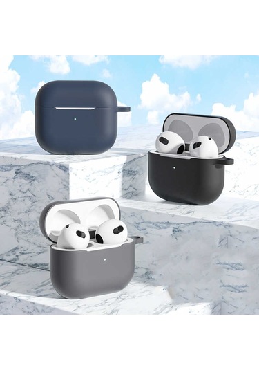 Noktaks - Airpods 3.nesil Uyumlu Airpods 3. Nesil - Kılıf Airbag 28 Silikon Kılıf - Mürdüm