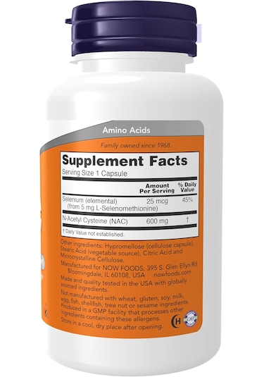 Now N.a.c N-acetyl Cysteine 600 Mg With Selenium 100 Kapsül