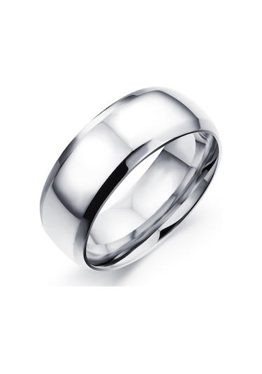 Chavin Parlak Gri Erkek Çelik Yüzük Cd74 Beyaz