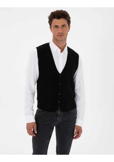 Pierre Cardin Erkek Siyah Yelek Triko 50317313-vr046 Siyah