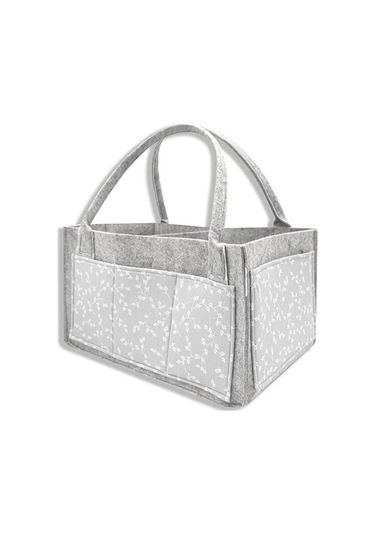 Nessiworld Babyjem Keçe Anne Bebek Bakım Çantası 772 Gri Çiçek-39727