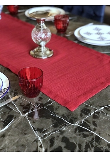 Valerium Simli Kırmızı Runner 40x150cm Kırmızı