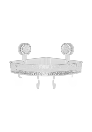 Yunboo Banyo Tuvalet Köşe Dolabı: Süksiyonlu Montajlı, Delme Yok, Plastik Malzeme, Modern Minimalist Stüdyo, Transparan Gri Renkli Depolama Rafı Diğer