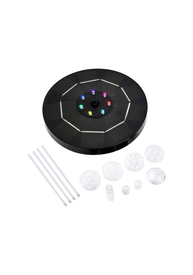 3.5w Led Güneş Fountain Pompası Renkli Gradyan Işık 1800mah Pil 6 Başlık Kuş Banyosu Fountain Pompası Kuş Banyosu Bahçe Göleti Patyo Su Dolaşımı