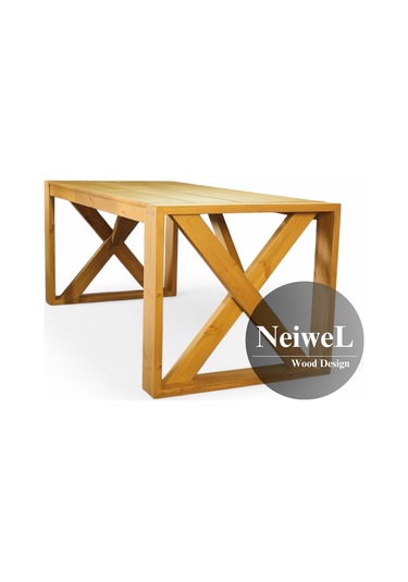 Neiwel Garden Mora Doğal Ahşap Bahçe Yemek Masası-80-140 Açık Ceviz