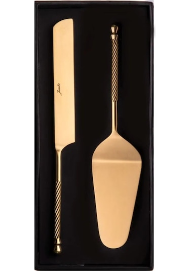 Jumbo Rope 2 Parça Gold Pasta Servis Seti Çelik