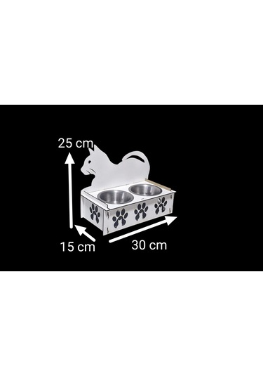 Ahşap Mama Kabı Kedileriniz Için El Yapımı Ve Figürlü