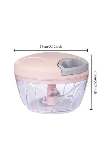 Fochsia Yeşil 500 Ml Manuel Mutfak Robotu Doğrayıcı Bıçaklı Sebze Et Parçalayıcı Pratik Mutfak Aleti Yeşil