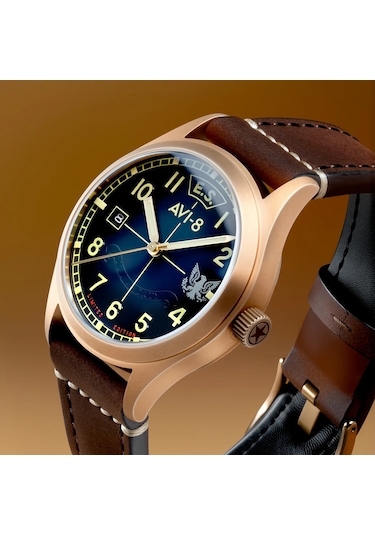 Avı-8 Flyboy Eagle Squadron Automatic Bronze 85th Limited Edition Altın