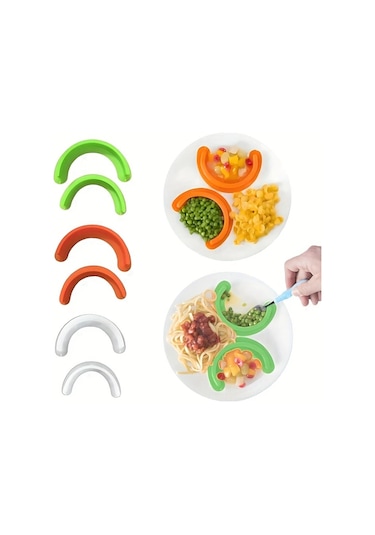 Dashanshop 2 Adet Kaymaz Silikon Tabak Ayırıcı - Isıya Dayanıklı, Kolay Temizlenen Gıda Saklama Çözümü Turuncu Turuncu