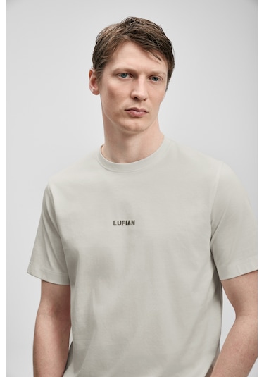 Lufian Marcus Modern Grafik T- Shirt Taş Taş 111020322100190