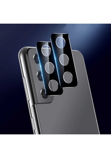 Galaxy S21 Ultra Zore 3D Kamera Camı Koruyucu Siyah