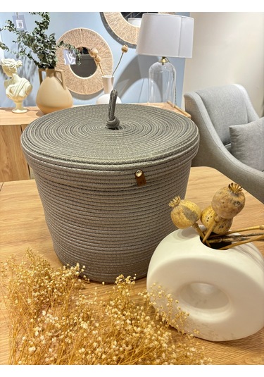 Victor Çok Amaçlı Düzenleyici Kapaklı Sepet,kapaklı Saksılık, Kapaklı Organizer 30x30 - Orta Boy Gri