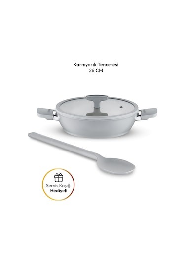 Emsan Swiss Cyrstal Rs Karnıyarık Tenceresi Gri 26 Cm Gri