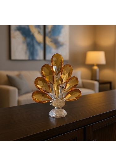 Gold Tavus Kuşu Kristal Cam Kb 9x12