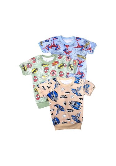 Little Forest Erkek Çocuklar İçin Pamuklu Kısa Kollu Takımı 3 Parça 460750157 Bej