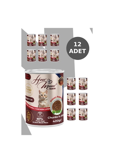 How Meow Jöleli Tavuk Ciğerli Yetişkin Kedi Maması 12 x 400 G