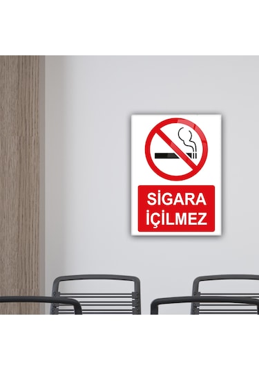 Cam Yönlendirme Levhası Sigara İçilmez 30cm X 40cm